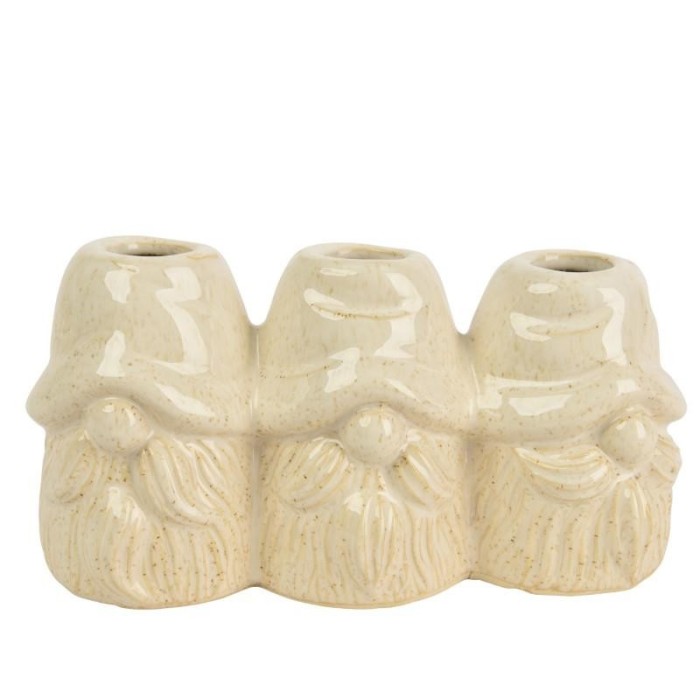VASO CERAMICA 3 GNOMI CREMA H.9.5